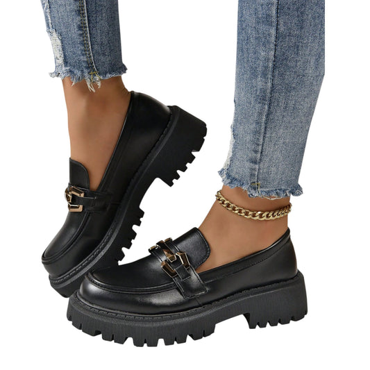 SHE fekete platform loafer