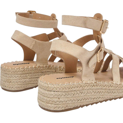 SHE bézs gladiátor platform szandál