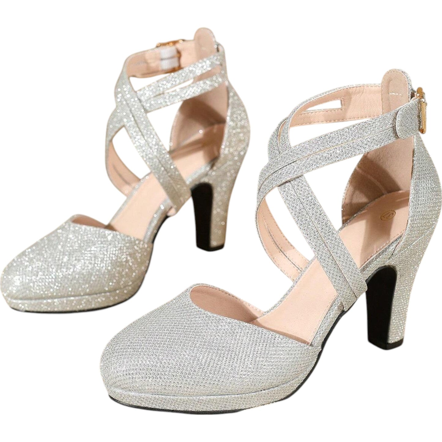 SHE ezüst magas sarkú cipő