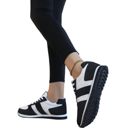 SHE fekete fehér csíkos hálós sportcipő