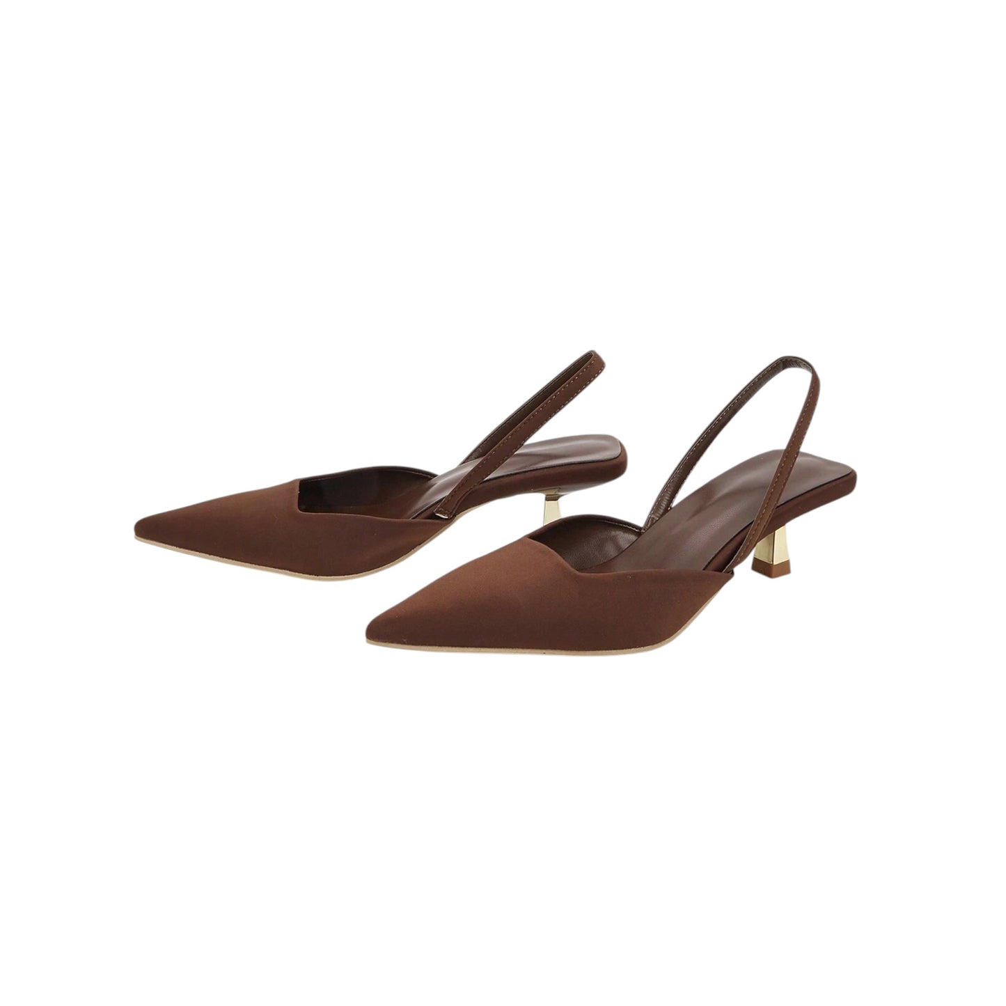 SHE barna vékony sarkú slingback cipő