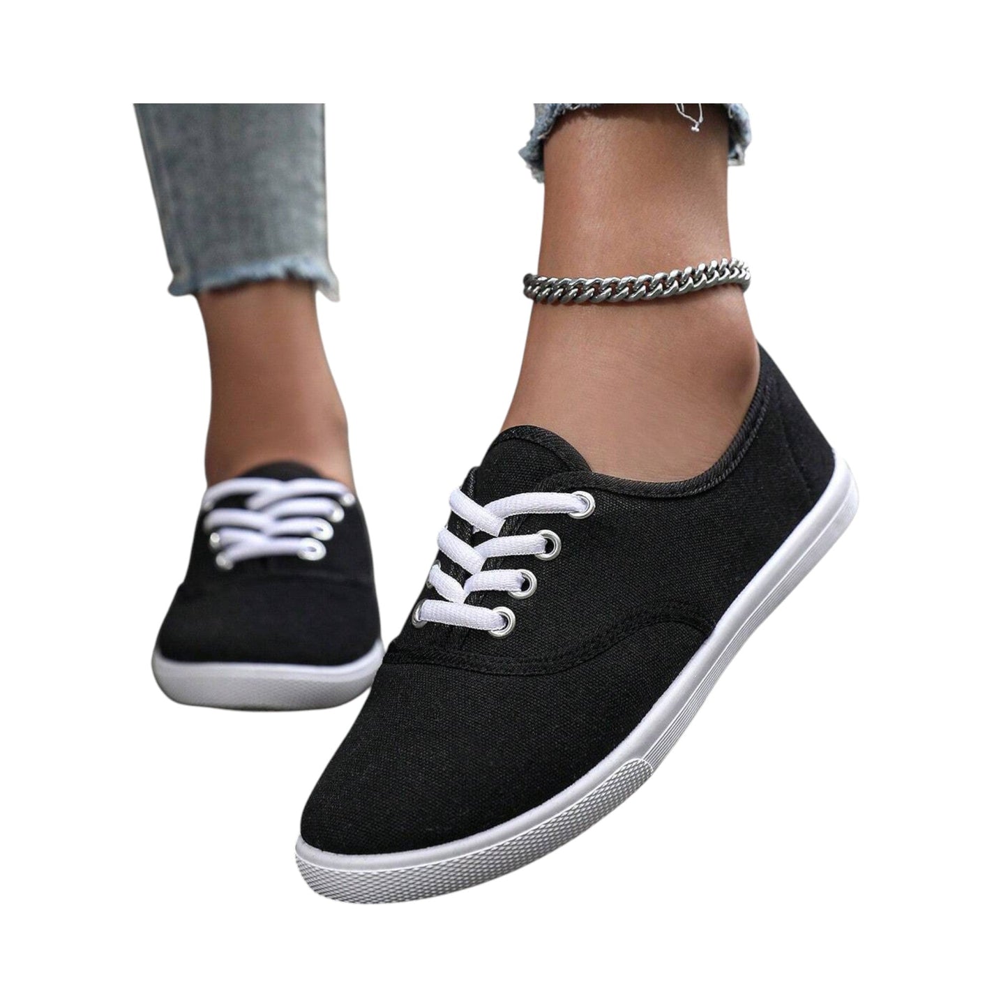 SHE fekete vászon sneaker