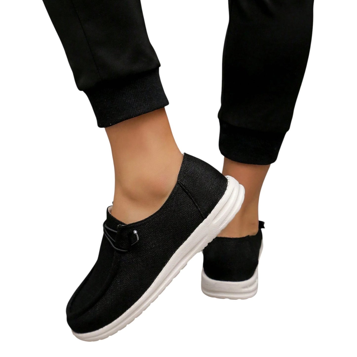 SHE fekete slip-on cipő