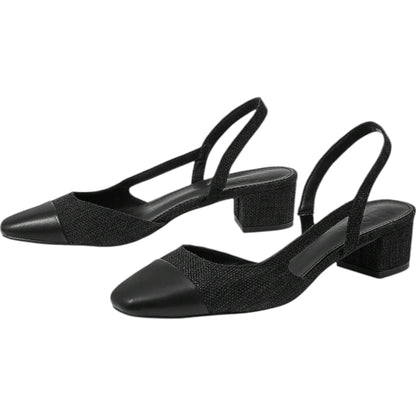 SHE fekete slingback szandál