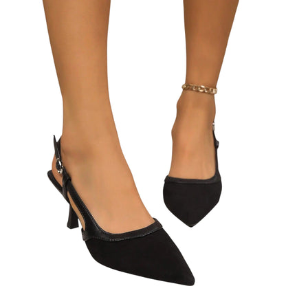 SHE fekete slingback cipő