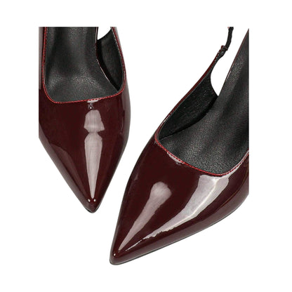 SHE bordó lakk slingback magas sarkú cipő