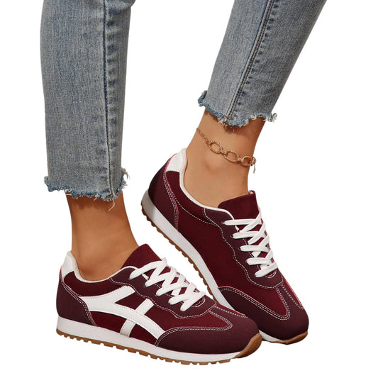 SHE bordó fűzős sneaker