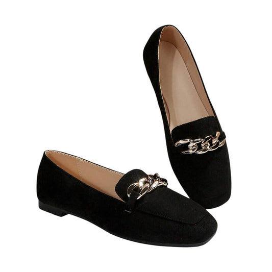 SHE fekete láncos loafer