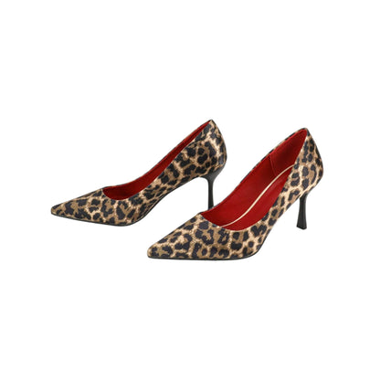 SHE leopárd mintás stiletto sarkú magassarkú cipő
