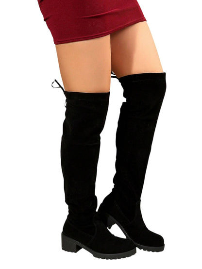 SHE fekete térd fölé érő csizma
