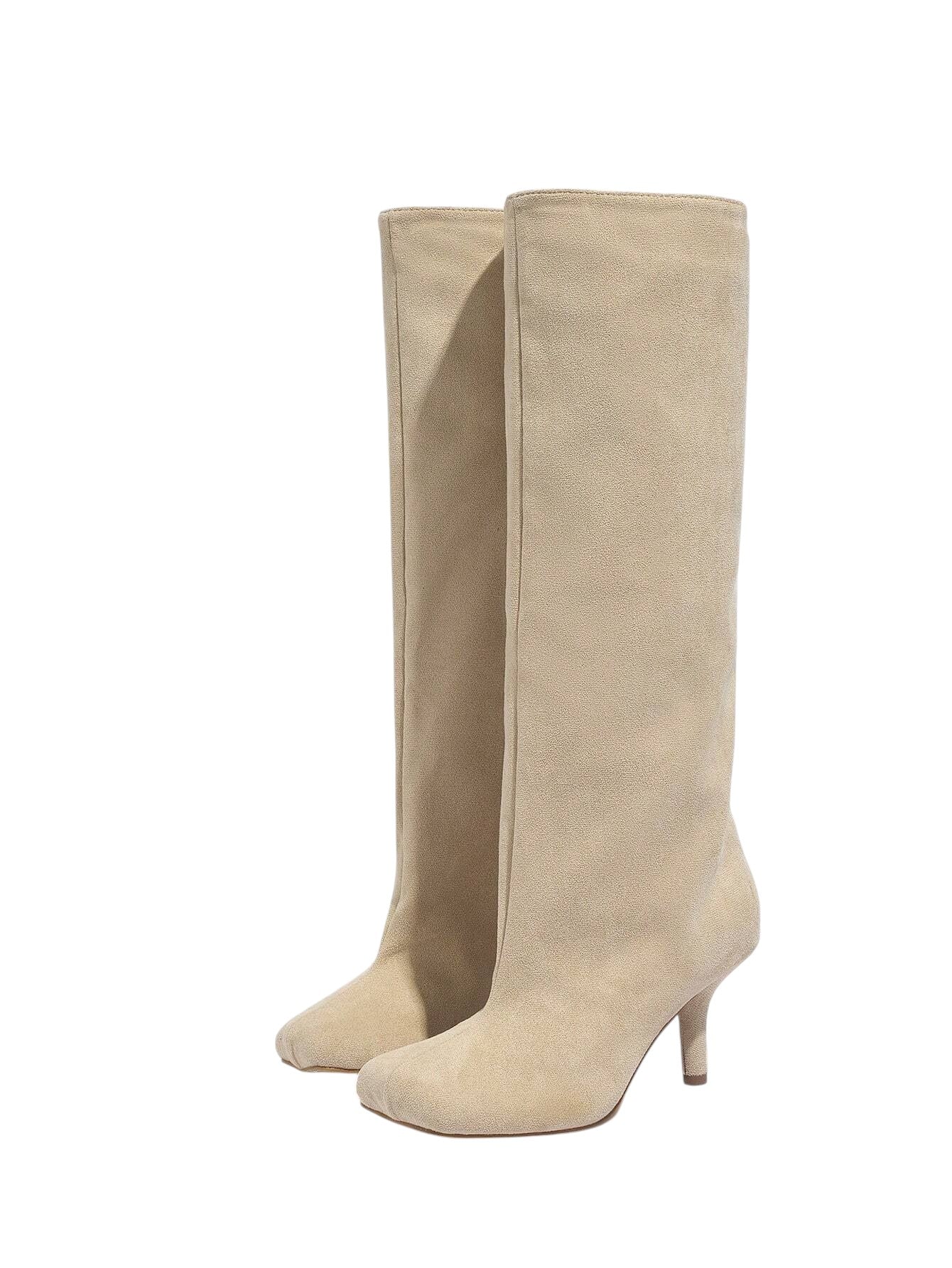 SHE bézs velúr térdcsizma