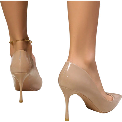 SHE bézs magassarkú cipő