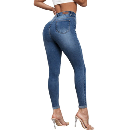 SHE kék slim fit farmer nadrág
