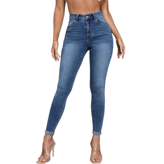 SHE kék slim fit farmer nadrág