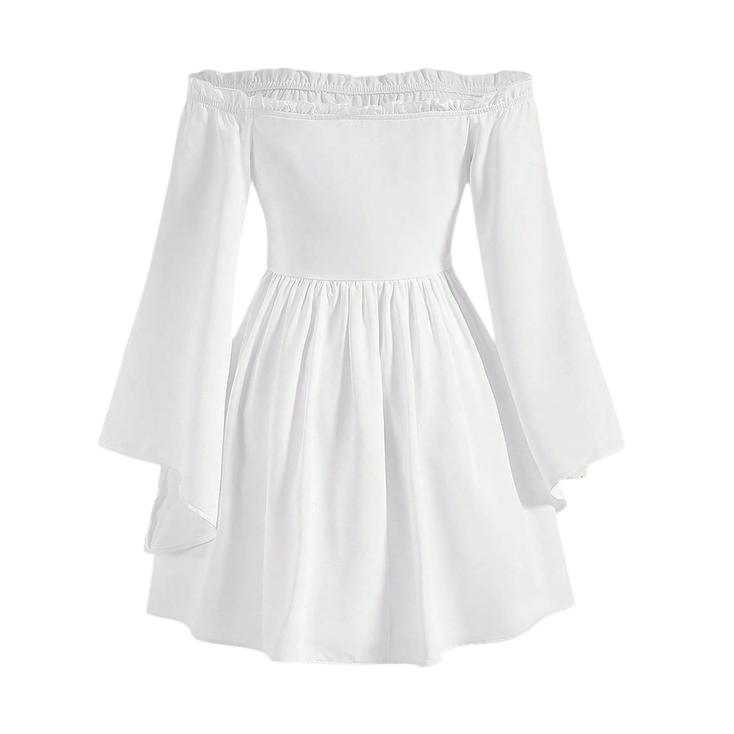 SHE ekrü fodros mini ruha