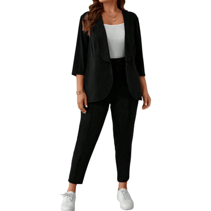 SHE fekete felső és nadrág szett