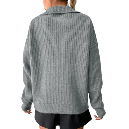 SHE szürke cipzáras kötött pulóver