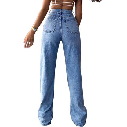 SHE kék bő szárú farmer