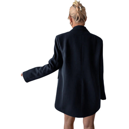 SHE sötétkék oversized blézer