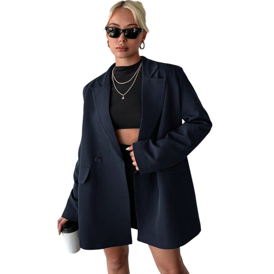SHE sötétkék oversized blézer