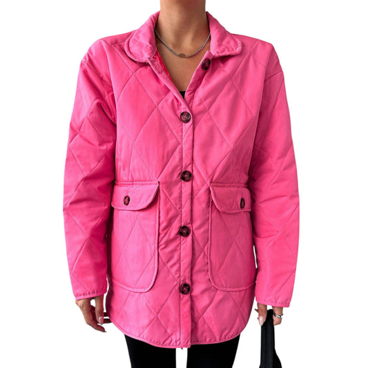 SHE pink steppelt gombos kabát
