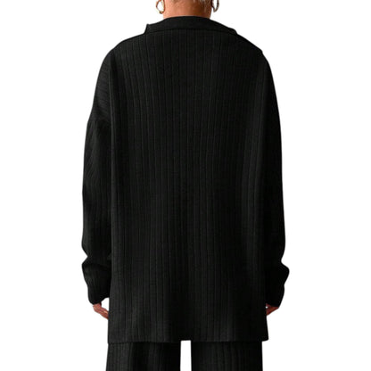 SHE fekete cipzáras pulóver