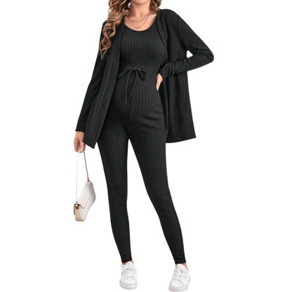 SHE fekete kötött kétrészes szett