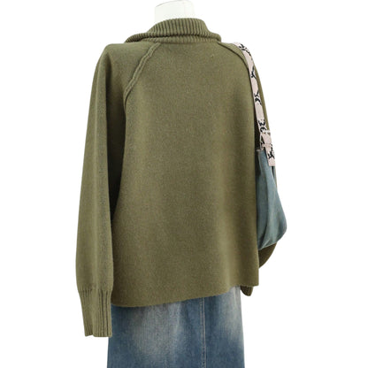 SHE khaki cipzáras kardigán