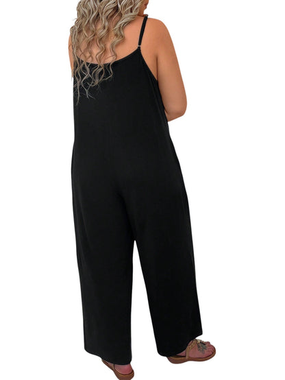 SHE fekete pántos jumpsuit