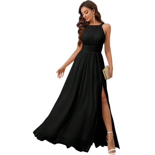 SHE fekete halter nyakú maxi ruha