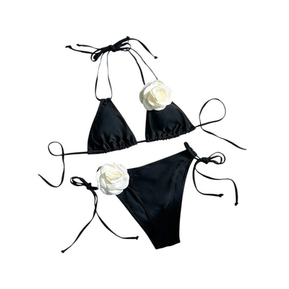 SHE fekete virágos bikini