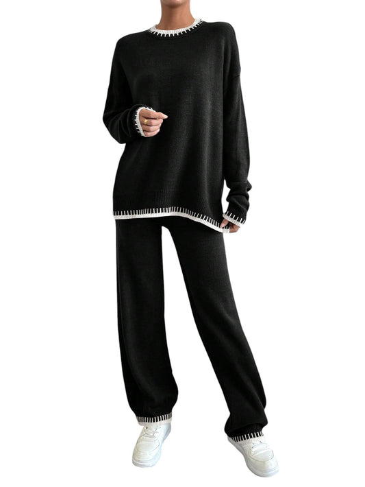 SHE fekete-fehér kötött szett