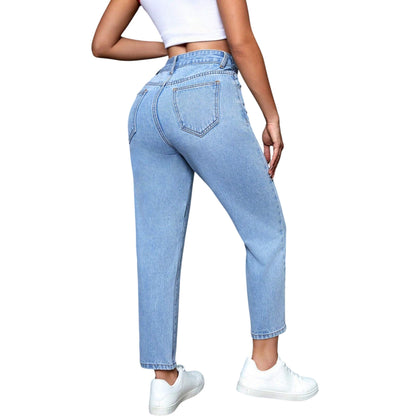 SHE világoskék mom fit farmer nadrág