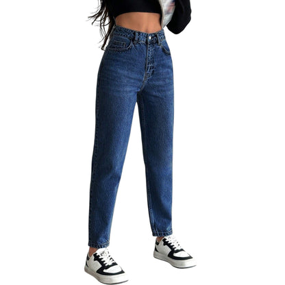 SHE sötétkék slim fit farmer nadrág