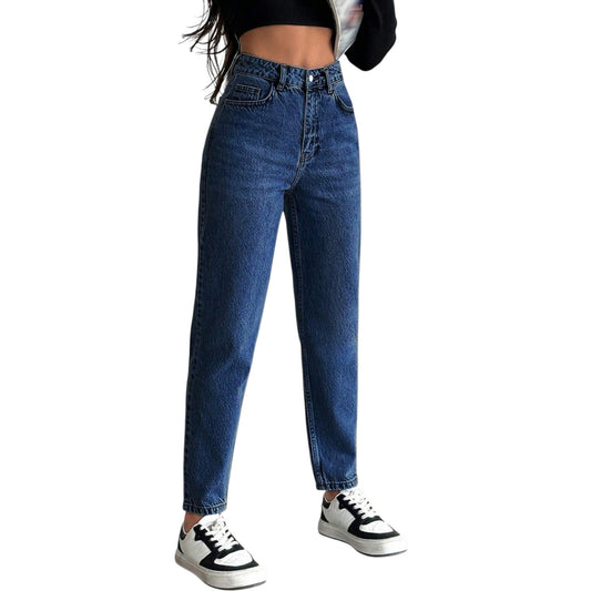 SHE sötétkék slim fit farmer nadrág