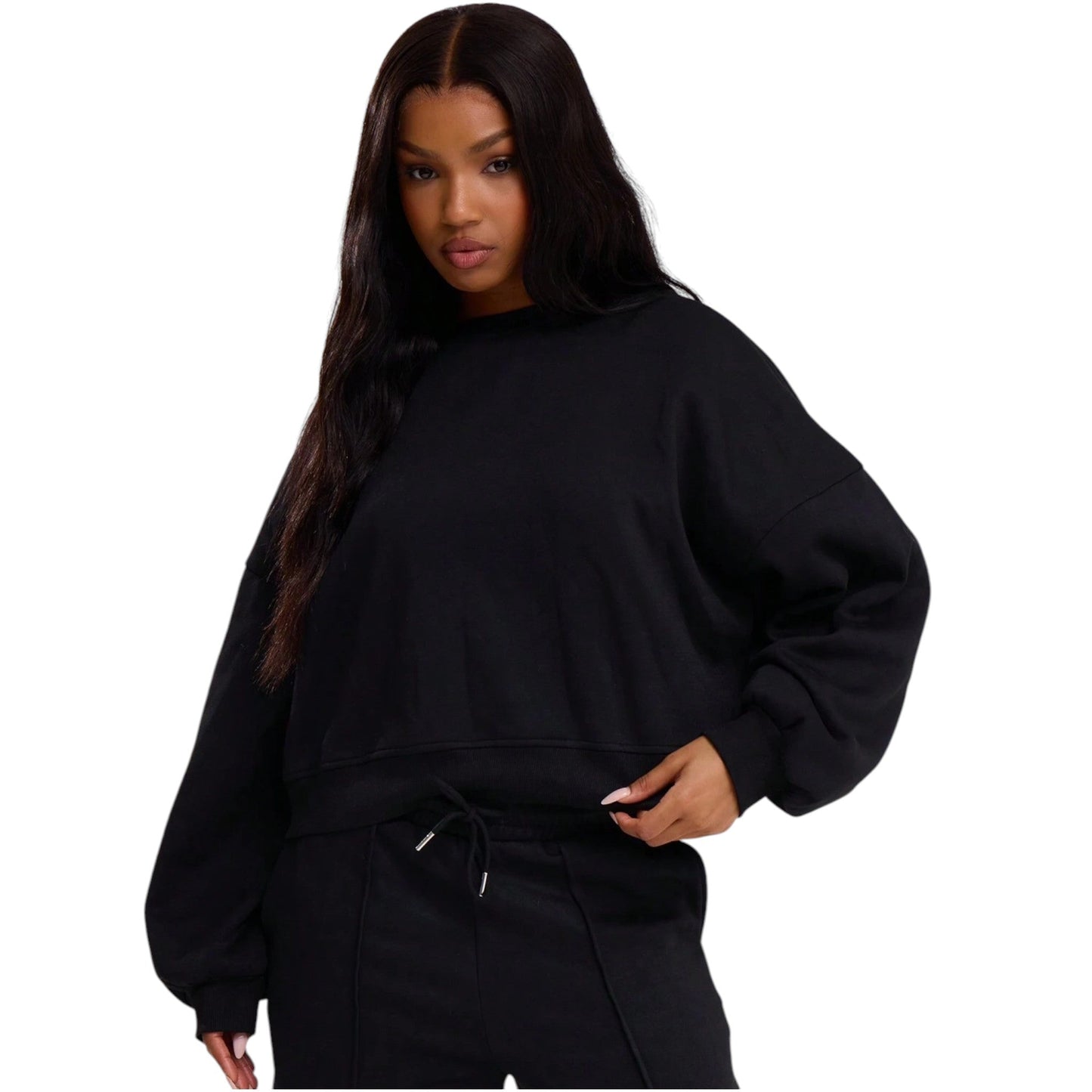 SHE fekete oversized pulóver