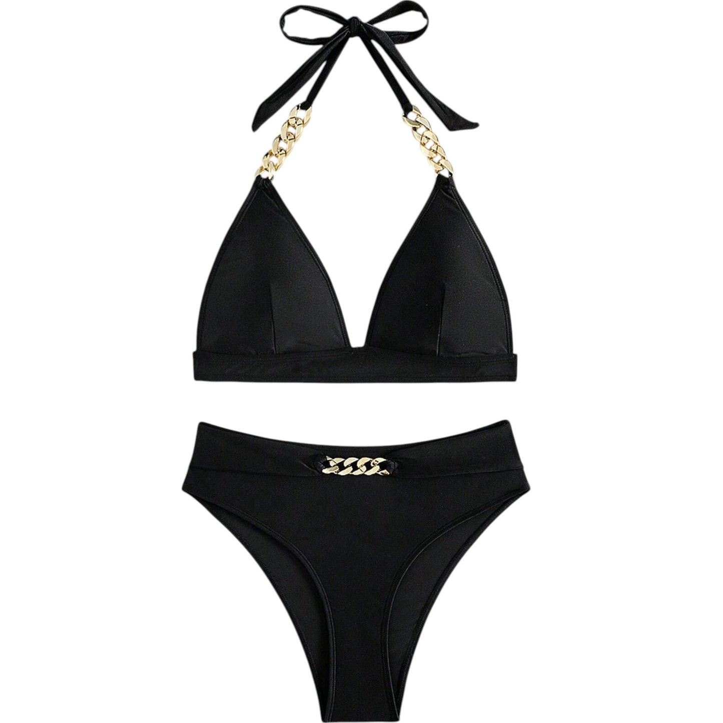 SHE fekete láncos bikini