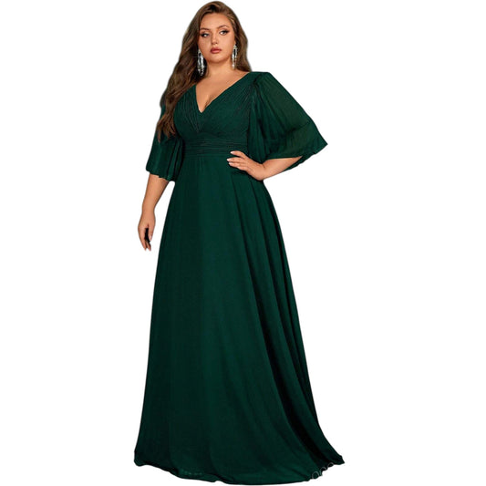 SHE zöld V-nyakú maxi ruha