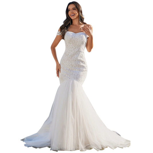 SHE fehér csipkés sellő ruha