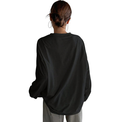 SHE fekete oversized hosszú ujjú póló