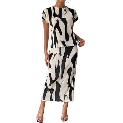 SHE fekete-fehér mintás szett