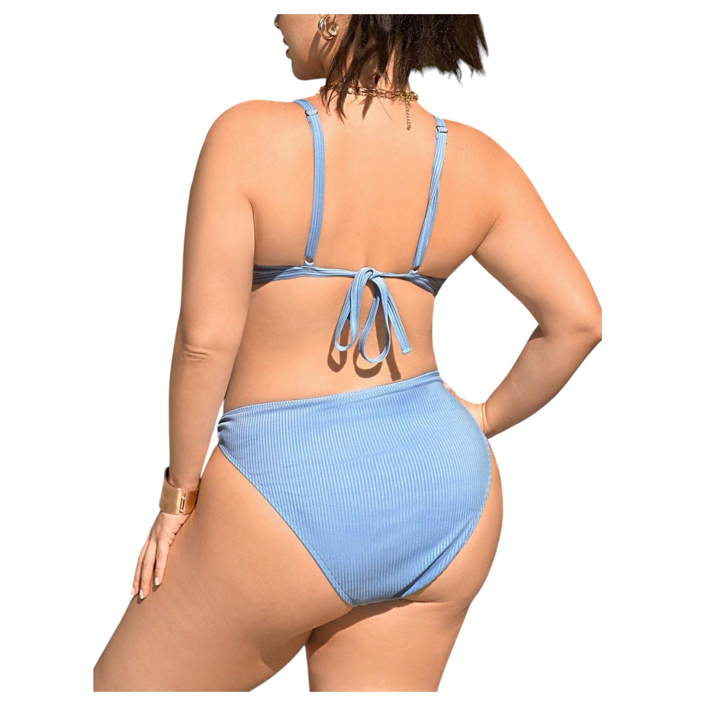 SHE világoskék gyűrűs bikini szett