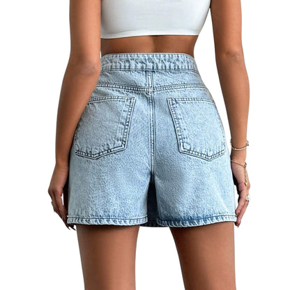SHE világoskék gombos farmershort