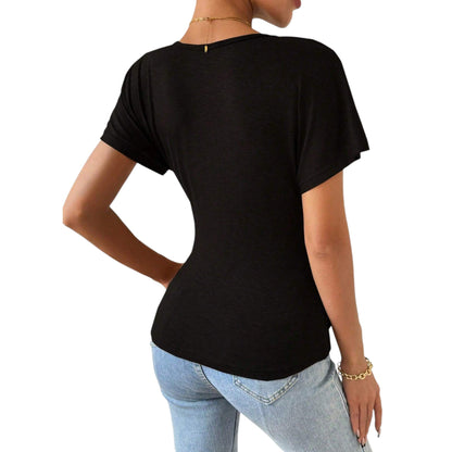 SHE fekete V-nyakú felső