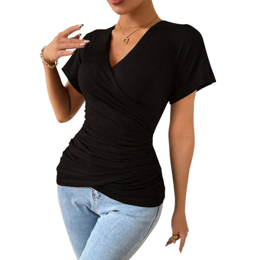 SHE fekete V-nyakú felső