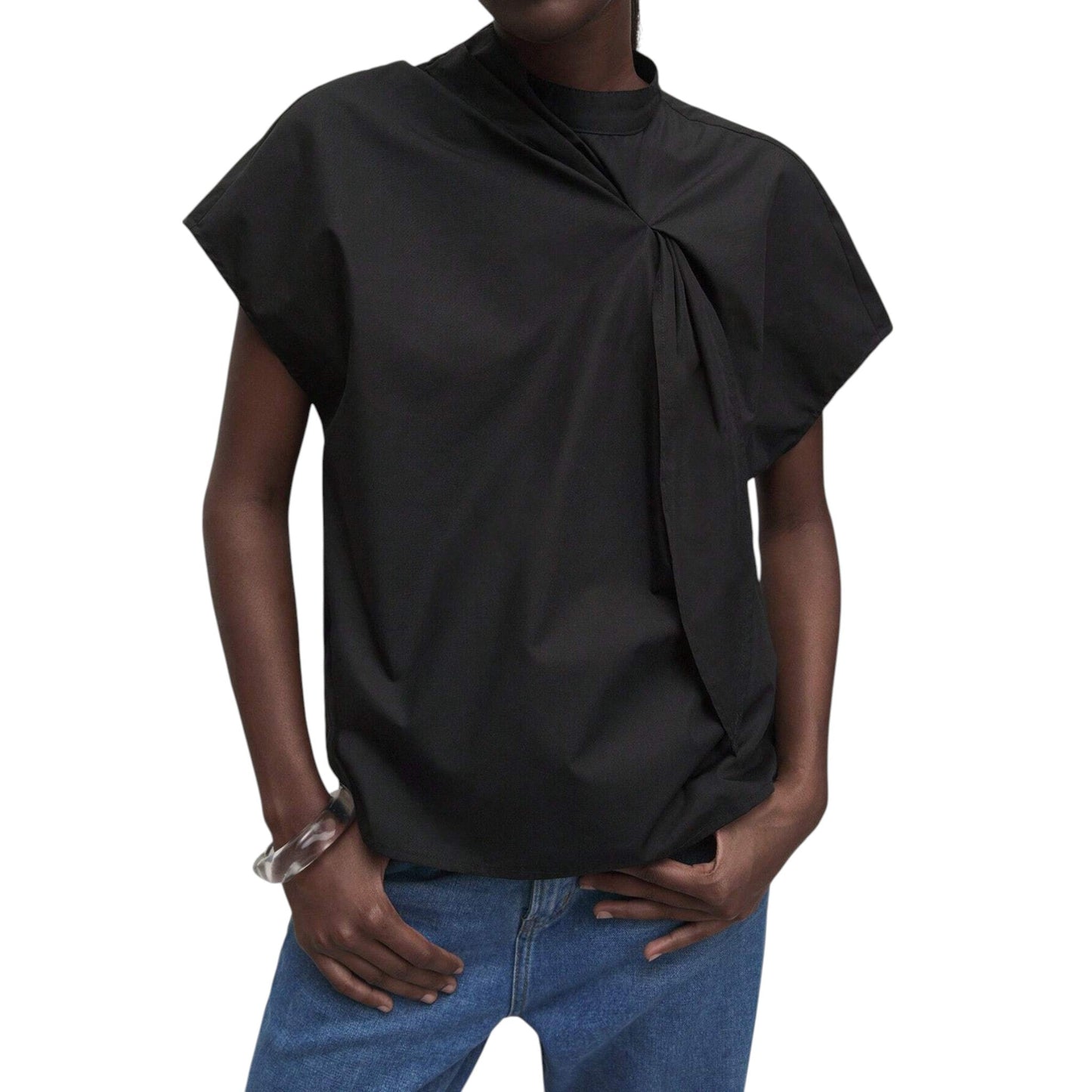 SHE fekete csavart felső