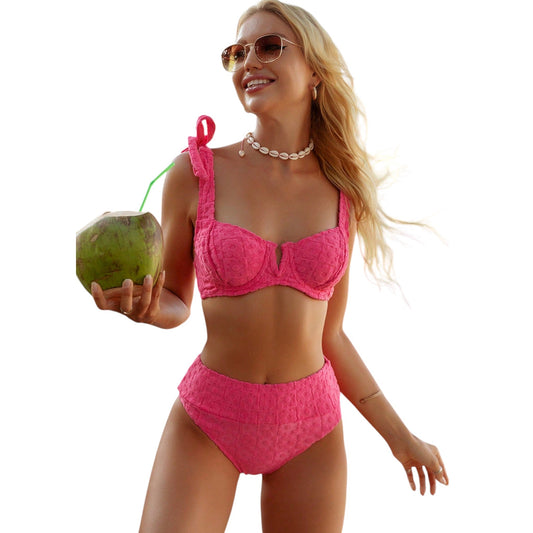 SHE rózsaszín texturált bikini