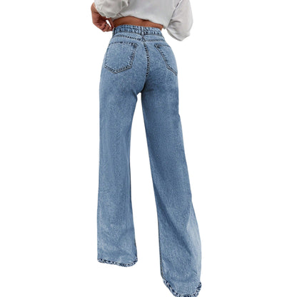 SHE kék wide leg farmer nadrág