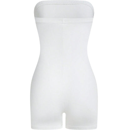 SHE fehér pánt nélküli jumpsuit