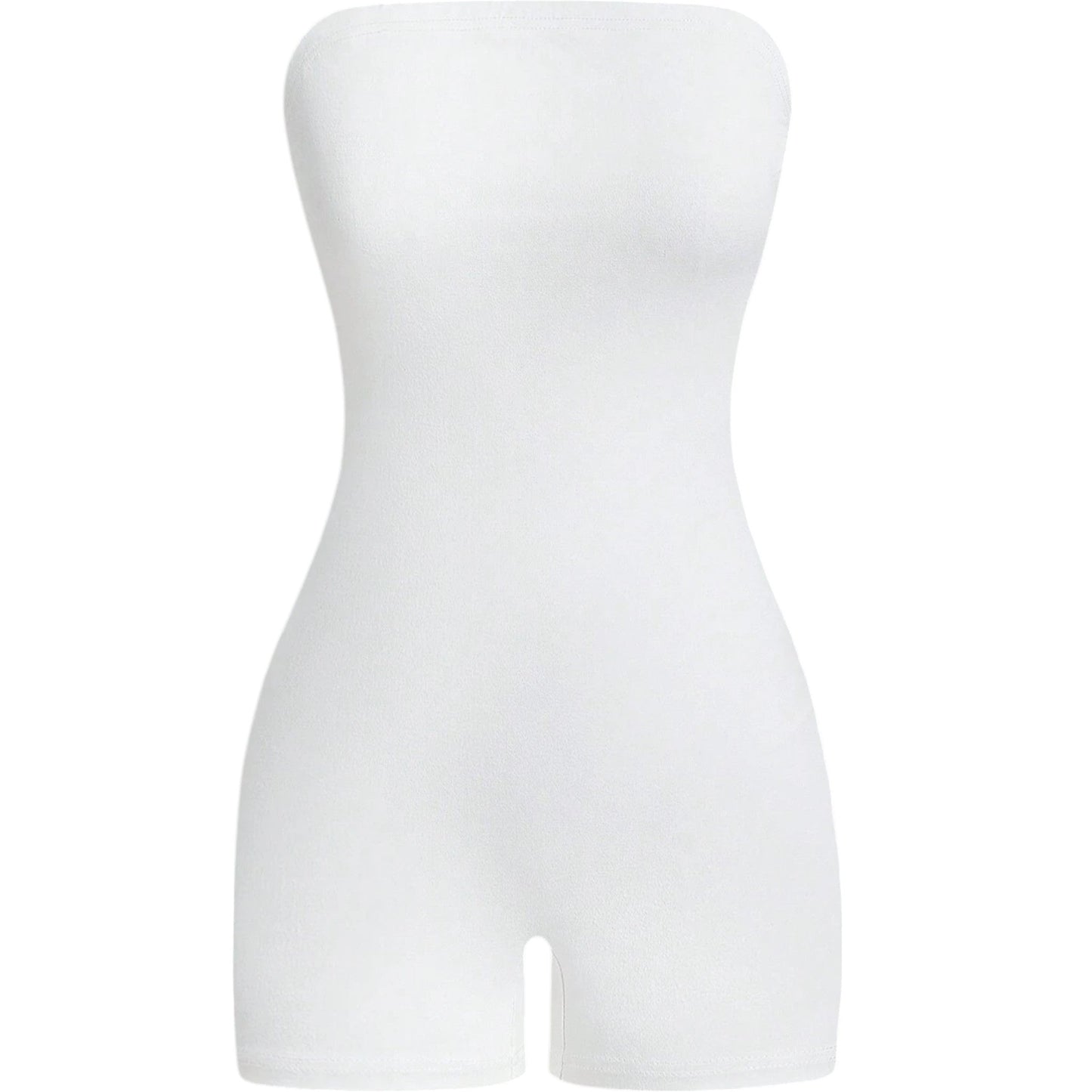 SHE fehér pánt nélküli jumpsuit